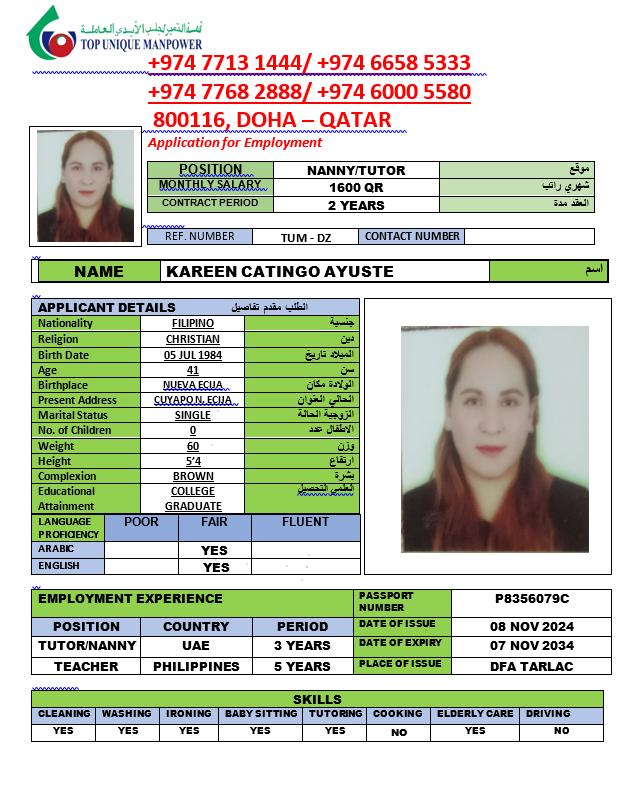 KAREEN CATINGO AYUSTE
